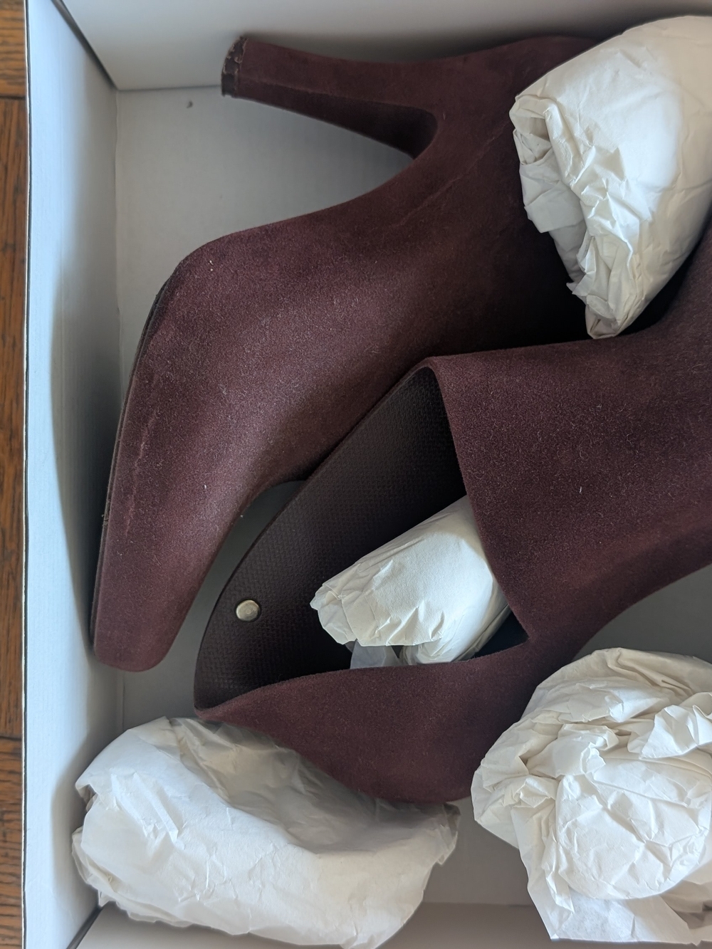 Melissa Burgundy Vegan Suede (melflex) High Heel Booties Size 8